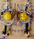 Handmade Citrine Crystal Silver Dangle Earrings ✨🤩💎⚜️