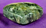 Prehnite w/Black Tourmaline & Vugs Crystal Puffy Heart 💚✨🤩🖤