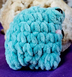 Handcrafted Teal Crocheted Frog Plushie