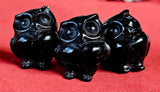 Black Obsidian Crystal Owl Figurine