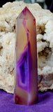 Dyed Purple Agate Crystal Tower 🤍✨💜☪️☂️