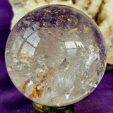 High Clarity Clear Quartz Crystal Sphere w Rainbows and Iron Inclusions 🔮💎🤩✨💥