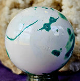 Dyed Snow Agate Crystal Sphere 💚🔮🌨️✨🤍