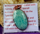 Oval Amazonite Crystal Necklace in Copper Pendant ✨📿💙🌊