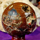 ✨RARE✨ Partially Raw/Polished Fire Agate Crystal Sphere 🔮🤩🤯🥵🌹🔥