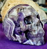 LG. Chevron Amethyst Crystal Skull