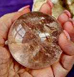 High Clarity Clear Quartz Crystal Sphere w Rainbows and Iron Inclusions 🔮💎🤩✨💥