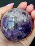 Chevron Amethyst Crystal Sphere #2 💜✨🤍