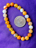 Dyed Orange Agate Crystal Stretch Bracelet 📿✨🧡🍊🤍