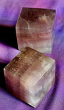 LG.. Banded Rainbow Fluorite Crystal Floating Cube 💜✨🌈🤍