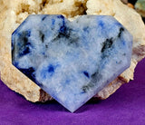 ✨RARE✨ LG. Dumortierite Crystal Faceted Heart 🤍✨😍🤯💙💠