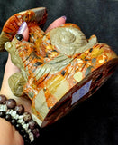 XXL Money Agate Crystal Snail & Mushroom Statue 🤍🍄🐌🍄💵💰♥️
