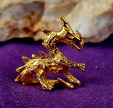 SM. Vintage Pewter Antique Gold Dragon Figurine 🐉⚜️🐲✨
