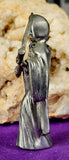 Vintage Antique Pewter Grim Reaper w/Gem Accents ✨⚰️💀☠️🔮💎