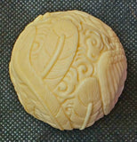 LG. Tagua Nut Phoenix Carving/Sphere ✨🐦‍🔥🥜🔮🔥