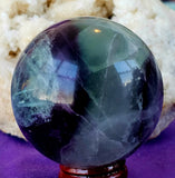 Snowflake Fluorite Crystal Sphere #2 💚❄️🔮💜🌨️