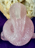 XL Rose Quartz Crystal Cobra Snake Carving ✨🤩🤯🐍🩷🌹