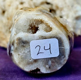 White Raw Polished Sphalerite Crystal Freeform w/Druzies ✨🤍🖤💎