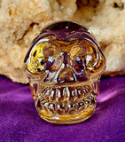 Blown Glass Citrine Skull Carving ✨⚜️💀💛✨
