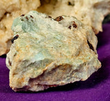 Raw Pegmatite, Amazonite, w/Garnet Inclusions Mineral Specimen ✨🤩🤯🤍🩵♥️