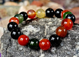 Mixed Agate Crystal Bracelet 📿✨❤️💚🖤💛