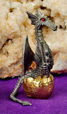 Vintage Antique Pewter Dragon Hatching From Gold Egg Figurine 🐉🐲🪽🐣🥚⚜️