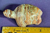 Hand Carved Mexican Lace Agate Crystal Turtle Figurine