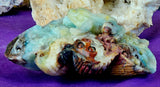 XL Caribbean Calcite Crystal Frog on Flower Carving ✨🐸🤯🤩💎🐚🌊🪸🐸