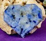 ✨RARE✨ LG. Dumortierite Crystal Faceted Heart 🤍✨😍🤯💙💠