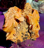 Raw Peach Barite w/Galena Crystal Specimen ✨💥🍑🩶