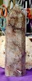 LG. Rutilated Smokey Quartz w/Red Hematoid Veins Crystal Tower 😍🤯✨🤍💠💎🌬️💨❤️