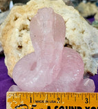 XL Rose Quartz Crystal Cobra Snake Carving ✨🤩🤯🐍🩷🌹
