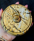 Exquisite MD. Picture Jasper Crystal Bowl w/Lid 🖼️