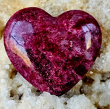 ✨RARE✨ Red Peach Blossom Jasper Crystal Puffy Heart 💕🍒♥️✨🩷💗