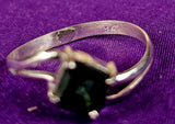 925 Sterling Silver Green Emerald Square Stone Ring 💍💎✨💚