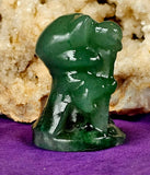 Green Aventurine Kitty Grim Reaper w/Snow Quartz Crystal Raven Figurine 😍🐦‍⬛✨🥹🐈💀