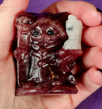 Strawberry Quartz Kitty Grim Reaper w/ Snow Agate Crystal Raven Figurine 😍🐦‍⬛✨🥹🐈💀