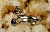 925 Sterling Silver Round Cut Garnet & Ruby Bypass Ring ❤️✨💎💍🩷