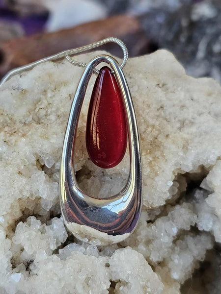 Fashion Jewelry Silver & Red Necklace ♥️🍒📿