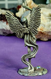 Vintage Pewter Winged Valkyrie Figurine w/Crystals