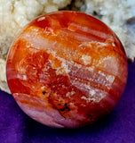 ✨BROKEN✨ Carnelian Crystal Sphere 🔮✨❤️🤍