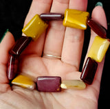 Rectangular Shaped Mookaite Jasper Crystal Stretch Bracelet 📿✨❤️🧡💛💜