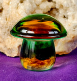 LG. Glass Blown 'Crystal' Mushroom 💚❤️🍄🍄🍄🧡💛