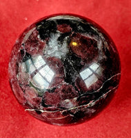 Arfvedsonite aka Fireworks Stone & Garnet Crystal Sphere 🔮🖤❤️