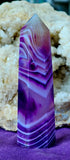 Dyed Purple Agate Crystal Tower 🤍✨💜☪️☂️