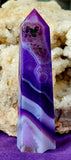 Dyed Purple Agate Crystal Tower 🤍✨💜☪️☂️