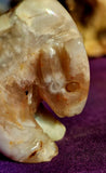 Flower Agate Crystal Buffalo Carving ✨🌸🩷🌷🦬🐃