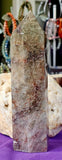LG. Rutilated Smokey Quartz w/Red Hematoid Veins Crystal Tower 😍🤯✨🤍💠💎🌬️💨❤️