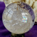 High Clarity Clear Quartz Crystal Sphere w Rainbows and Iron Inclusions 🔮💎🤩✨💥