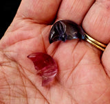 Rainbow Fluorite Crystal Mini Crescent Moon with Face 🌜😊